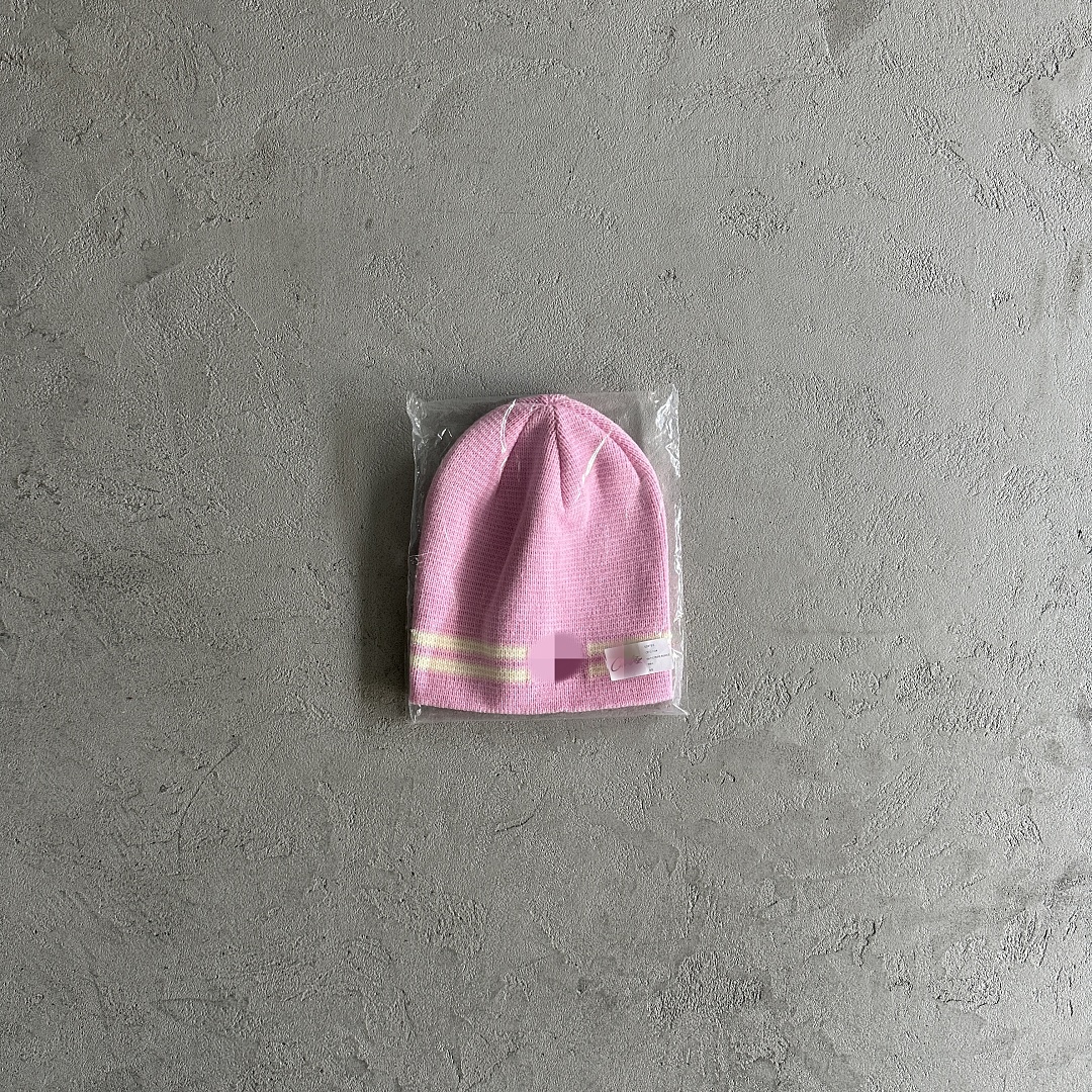 Other 39¥ Knit Stripe Beanie -Pink - Image 3