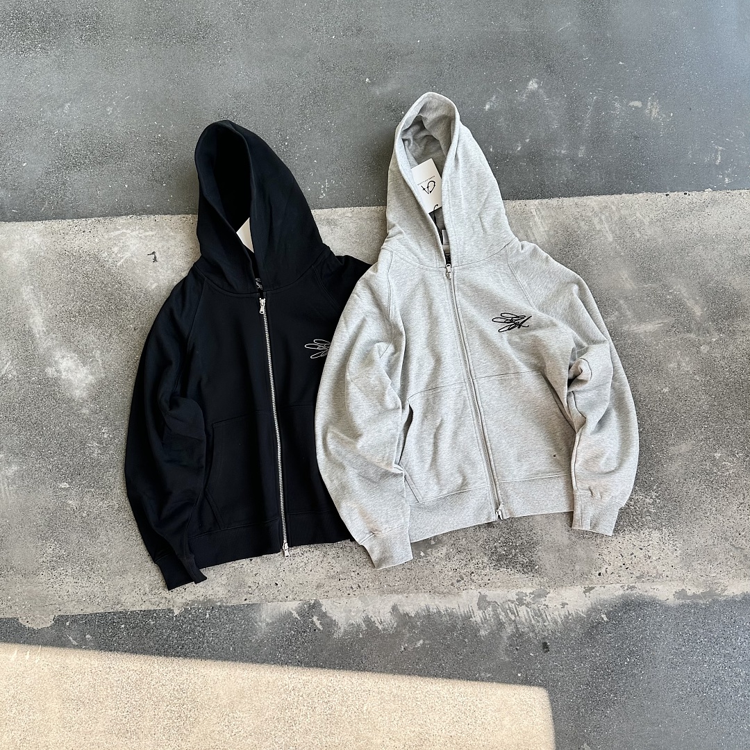 ¥220 (Garms…Zip Hoodie｜Heather Grey｜Black), photo 1