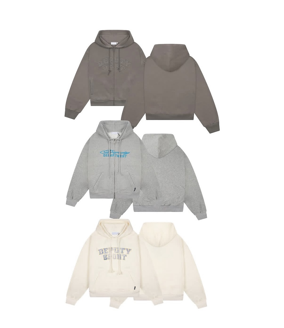 Other ¥220 (Dep..Embroidered Hooded Zip Sweatshirt｜Grey) - Image 6