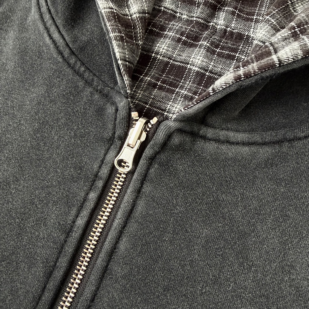 Other 289¥ (Exp…5 Reversible Plaid Zip Hoodie｜Washed Black) - Image 12