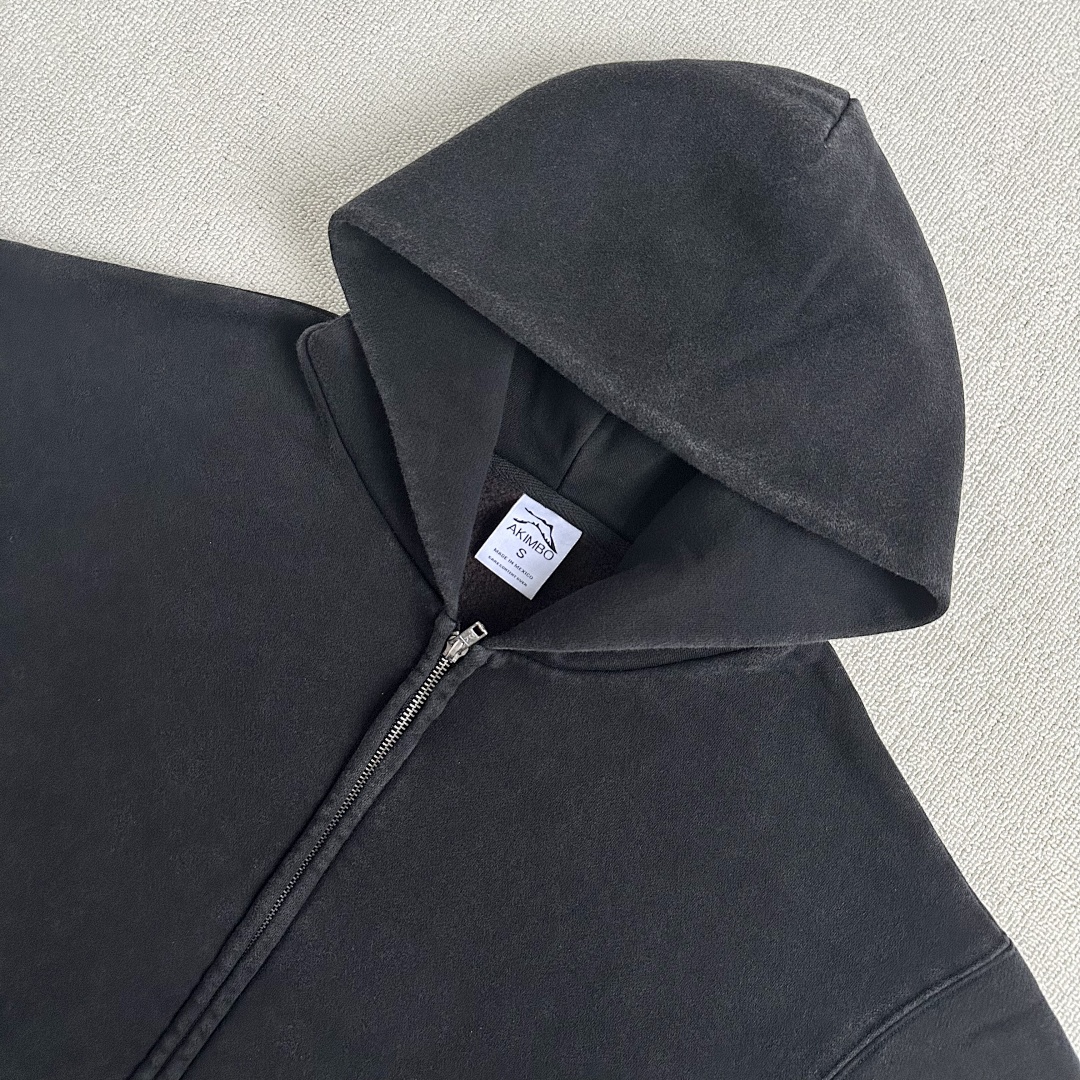 Other 185¥ (Akimbo Basics Washed Zip Hoodie｜Black) - Image 7