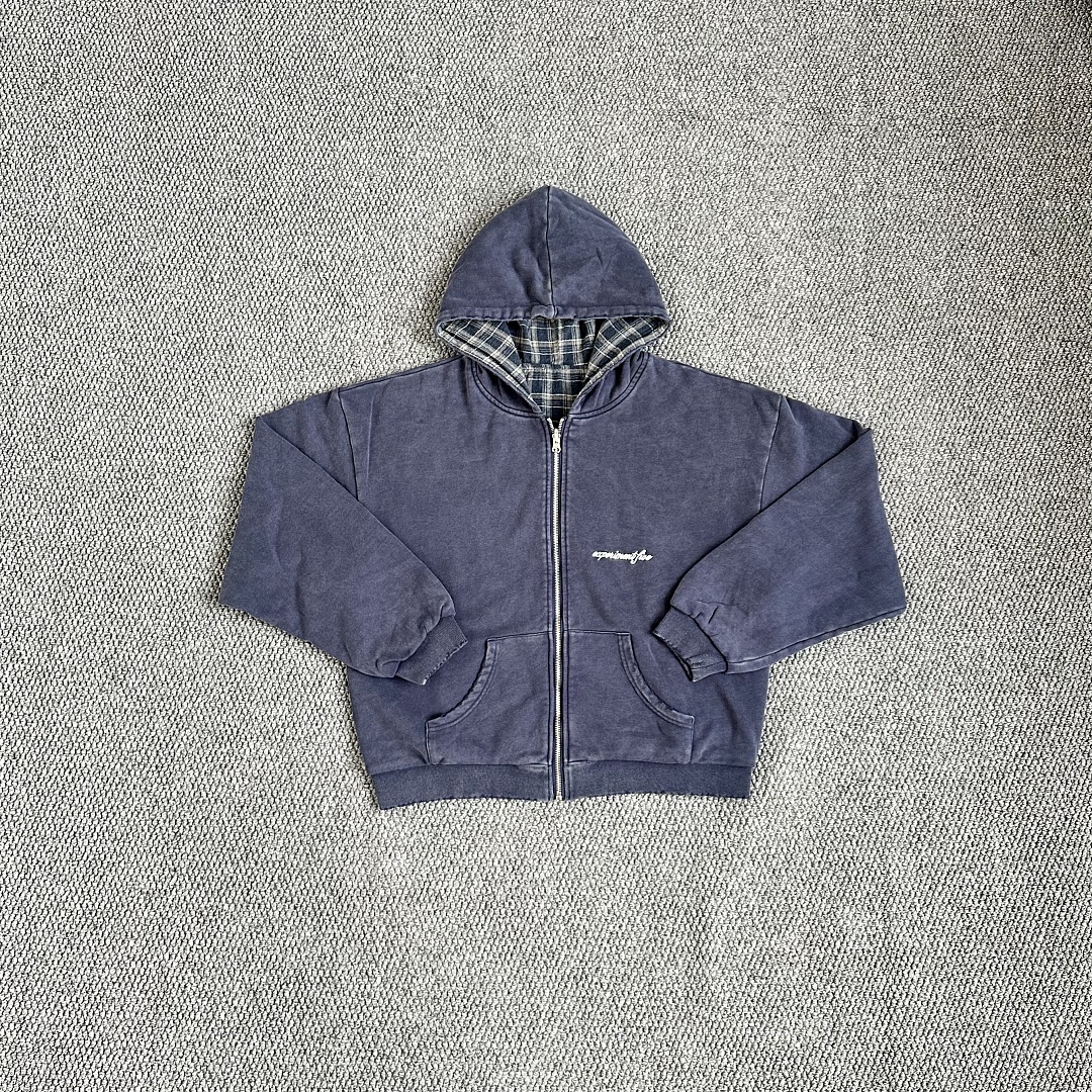 Other 289¥ (Exp…5 Reversible Plaid Zip Hoodie｜Navy Blue) - Image 8