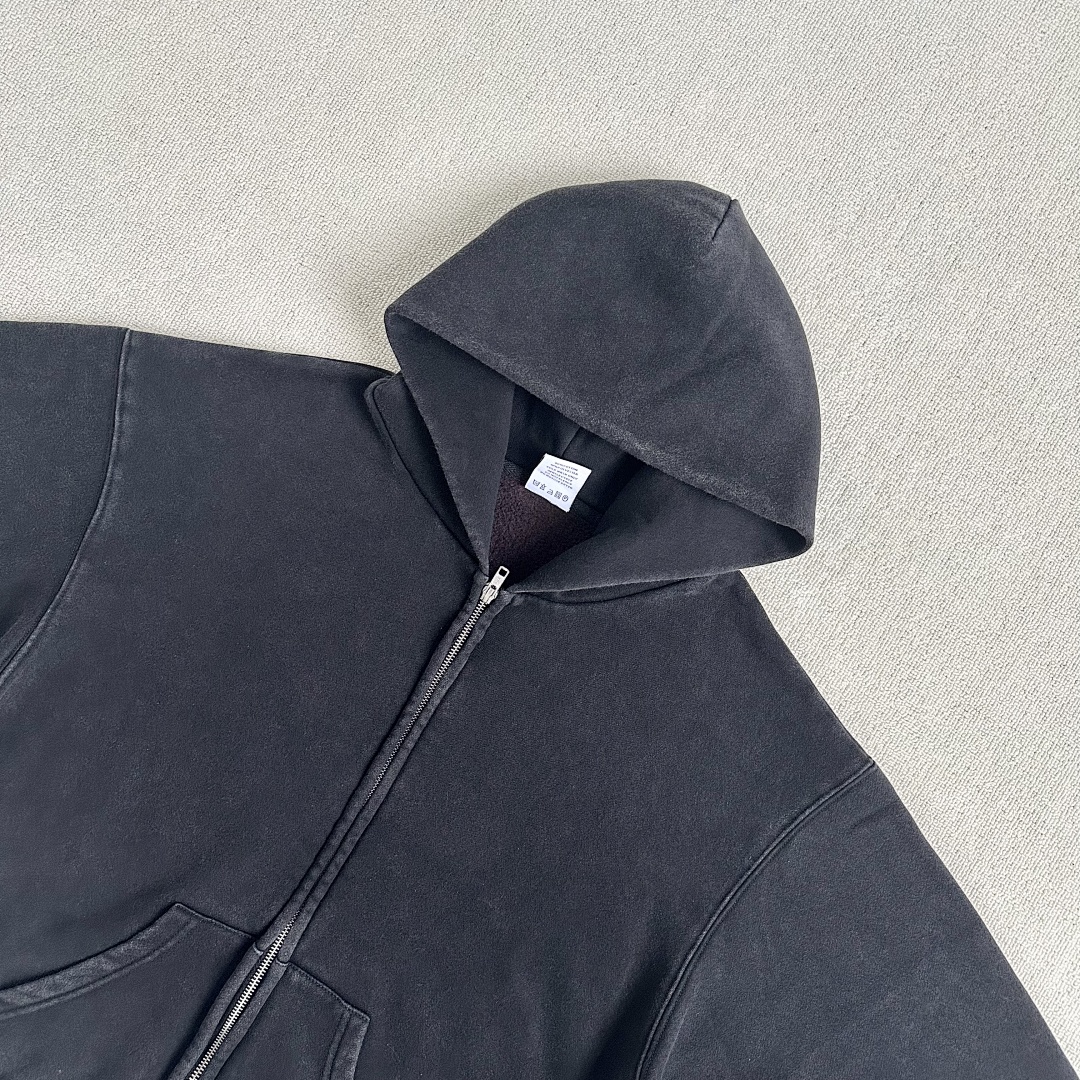 Other 185¥ (Akimbo Basics Washed Zip Hoodie｜Black) - Image 6