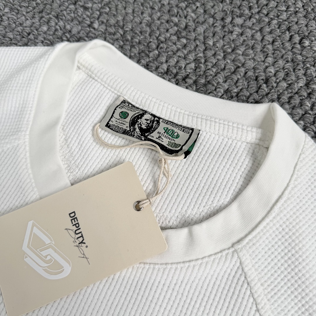 Other ¥109 (Depu… Basics Waffle Long-Sleeve Shirt ｜White｜Black｜Blue) - Image 9
