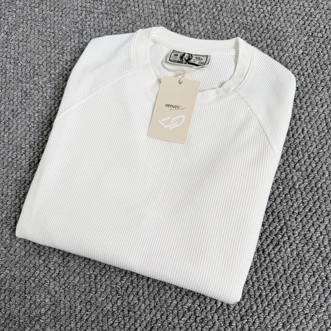 Other ¥109 (Depu… Basics Waffle Long-Sleeve Shirt ｜White｜Black｜Blue) - Image 6