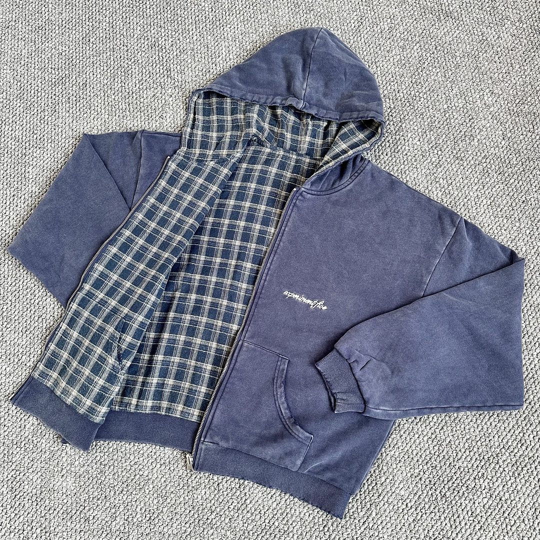 Other 289¥ (Exp…5 Reversible Plaid Zip Hoodie｜Navy Blue) - Image 16
