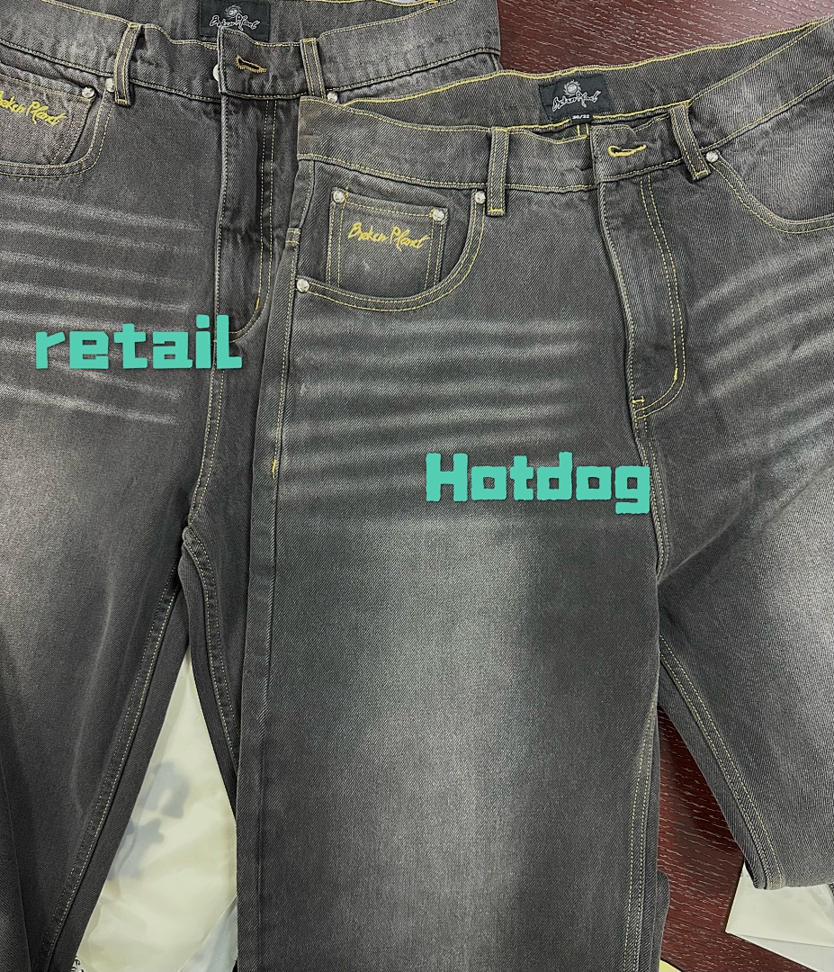 Other ¥209 Jeans Washed Grey/Yellow - Image 5