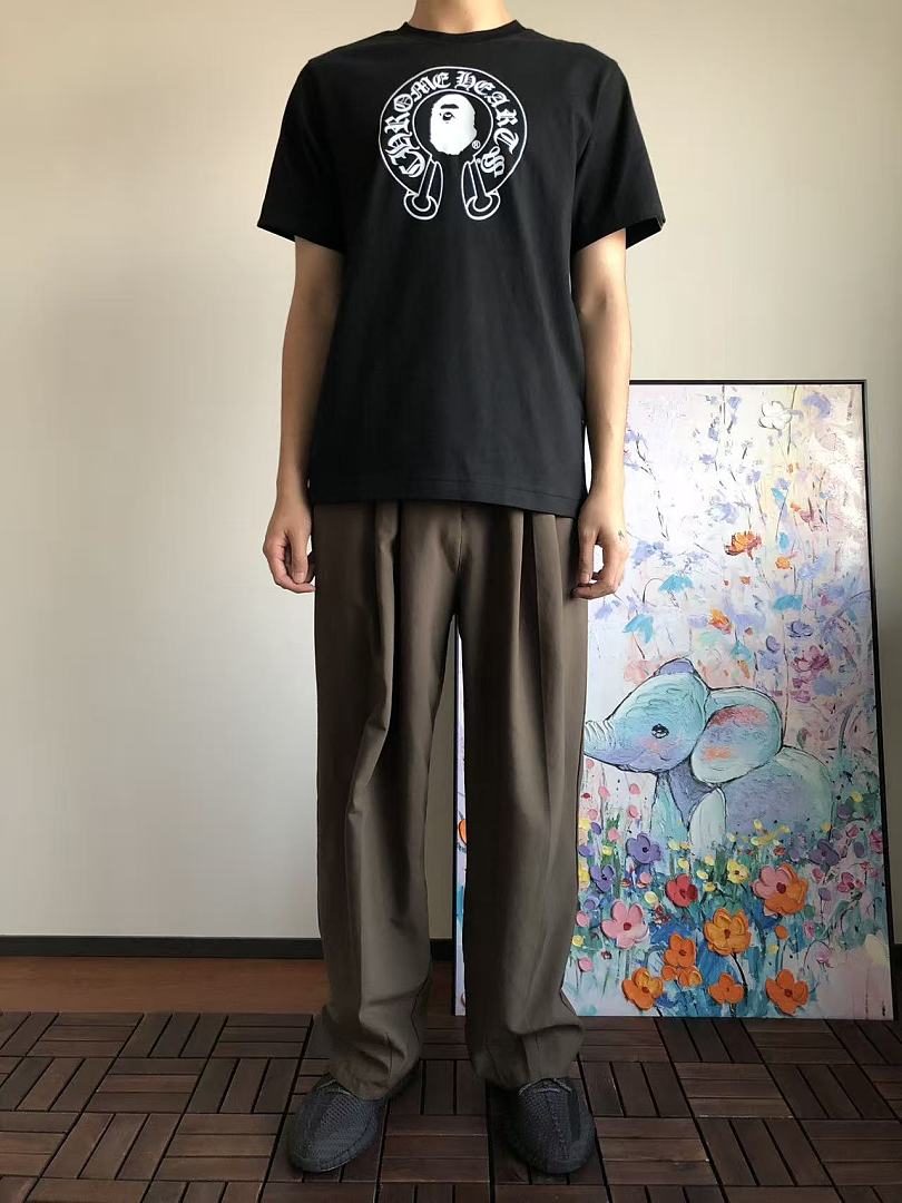 Other ~109 BAPE & CH🔥OM🔥 HE🔥RTS T-SHIRT 55010305 (Im 185CM 70KG Iwear Size M In The Photo) - Image 3