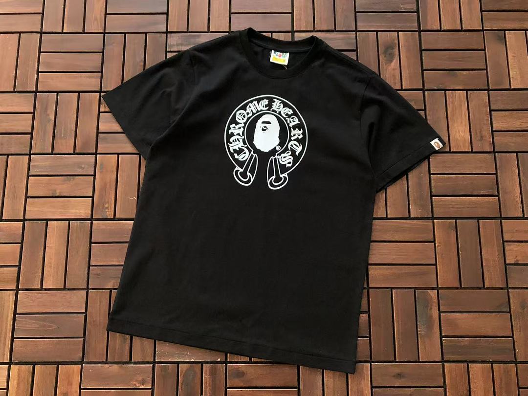 Other ~109 BAPE & CH🔥OM🔥 HE🔥RTS T-SHIRT 55010305 (Im 185CM 70KG Iwear Size M In The Photo) - Image 12