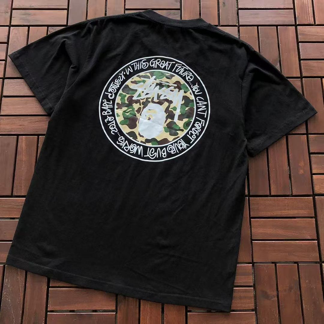 Bape ~75 BAPE & ST🔥S🔥Y T-SHIRT 66072211 (Im 185CM 70KG Iwear Size S In The Photo), photo 1