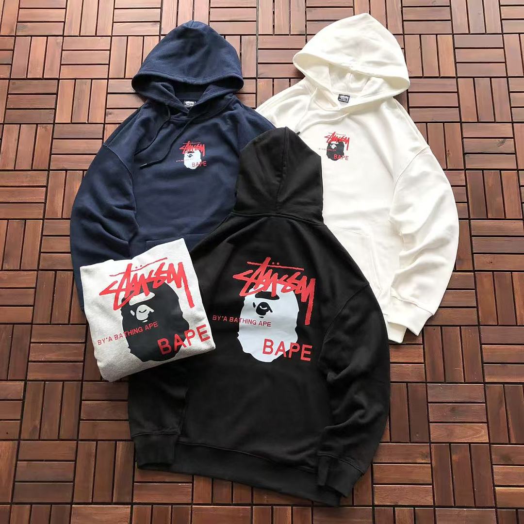 Bape ~135 STUSSY&BAPE HOODIE 11103135 (Im 176CM 58KG Iwear Size L In The Photo), photo 1