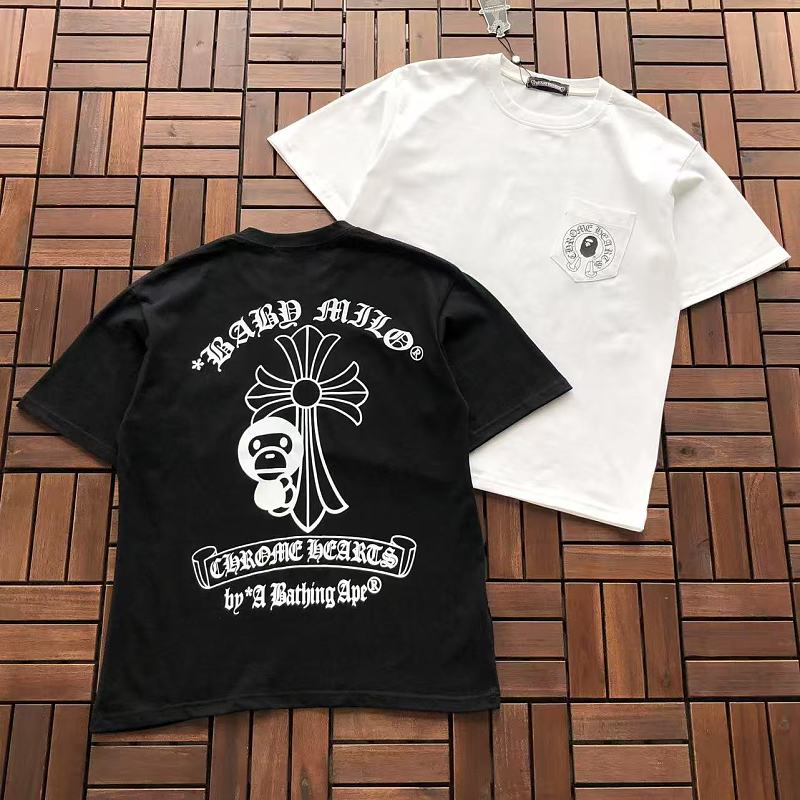 Bape ~86 CH🔥OM🔥 HE🔥RTS & BAPE T-SHIRT 77052707 (Im 185CM 80KG Iwear Size S In The Photo), photo 1