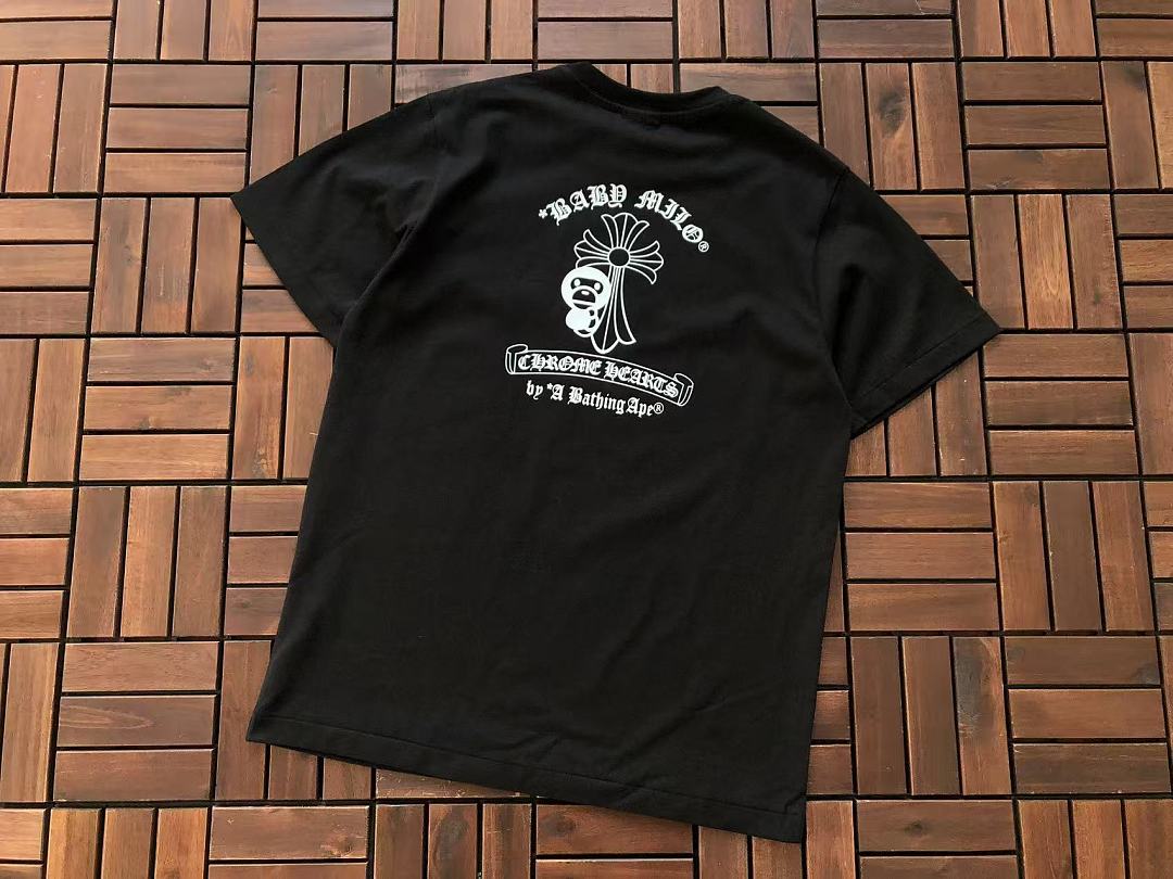 Other ~109 BAPE & CH🔥OM🔥 HE🔥RTS T-SHIRT 55010305 (Im 185CM 70KG Iwear Size M In The Photo) - Image 17