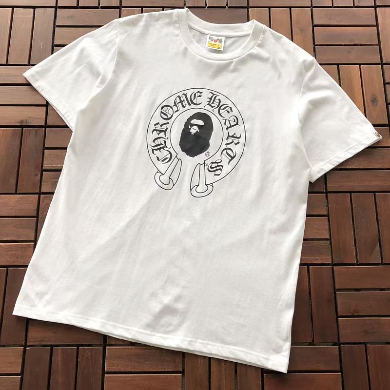 Bape ~75 BAPE & CH🔥OM🔥 HE🔥RTS T-SHIRT, photo 1
