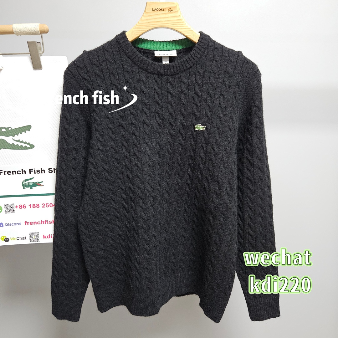 lac0ste Cable Knit Carded Wool Crew Neck Sweater - Image 3