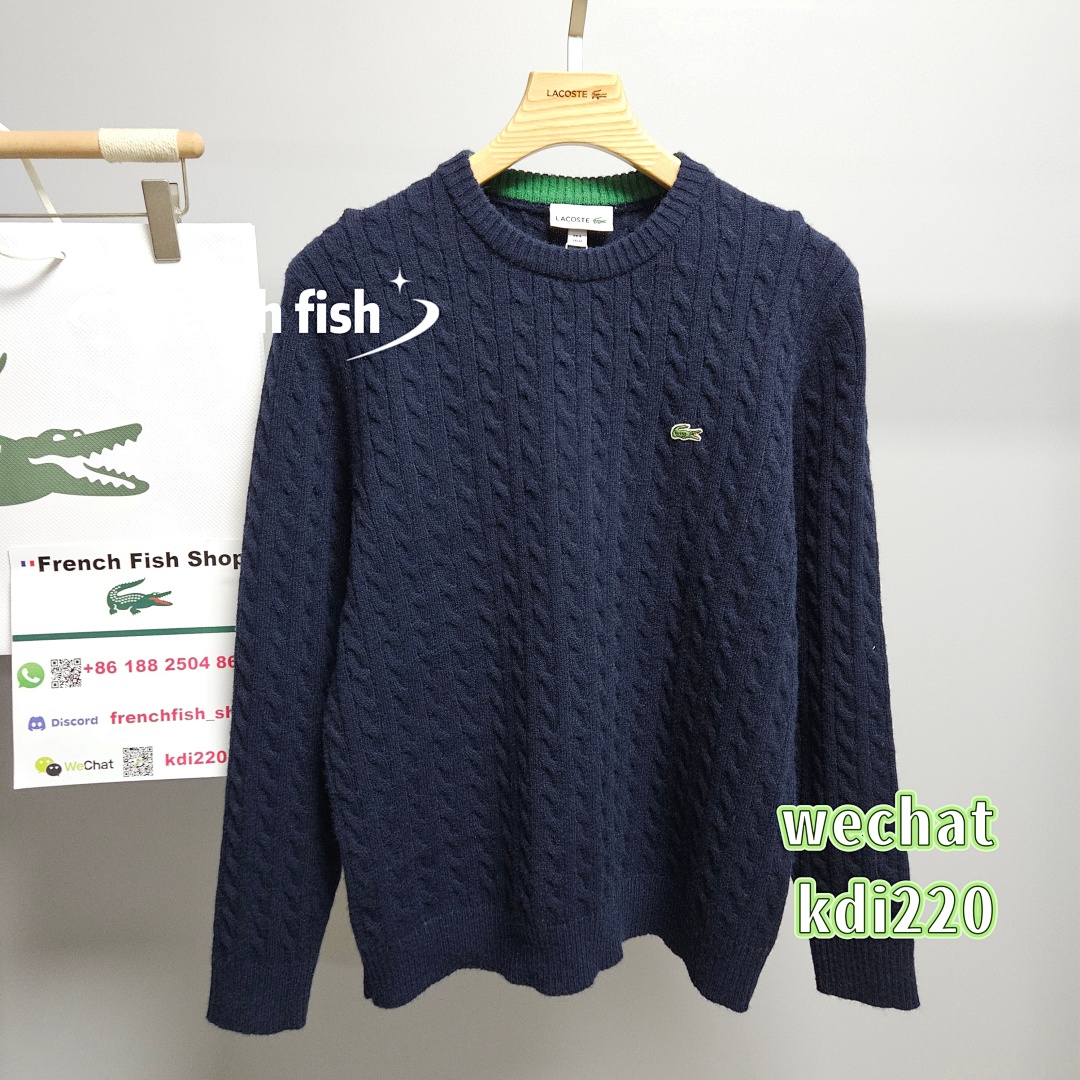 lac0ste Cable Knit Carded Wool Crew Neck Sweater - Image 4
