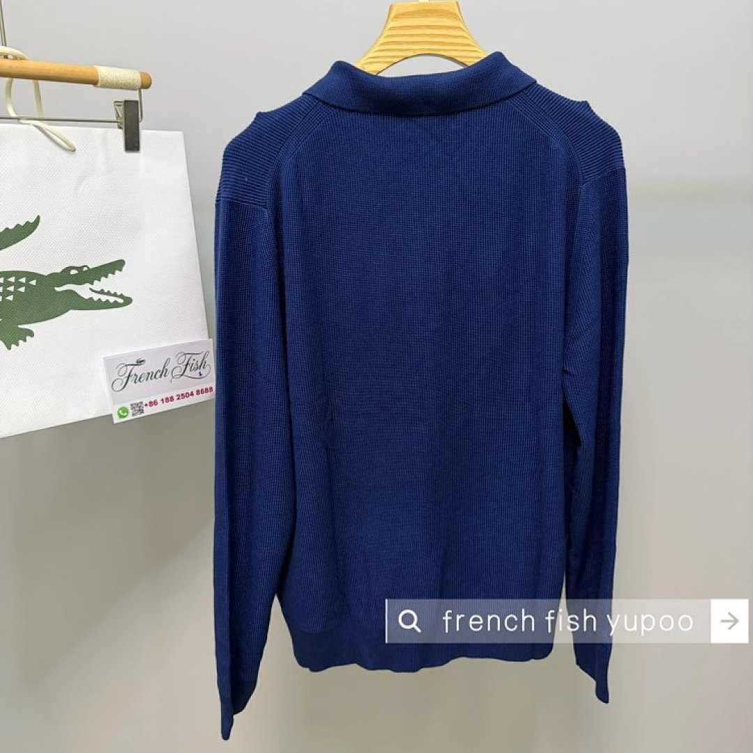 lac0ste Men's Cotton & Wool Blend Half-Zip Polo Collar Sweater - Image 20