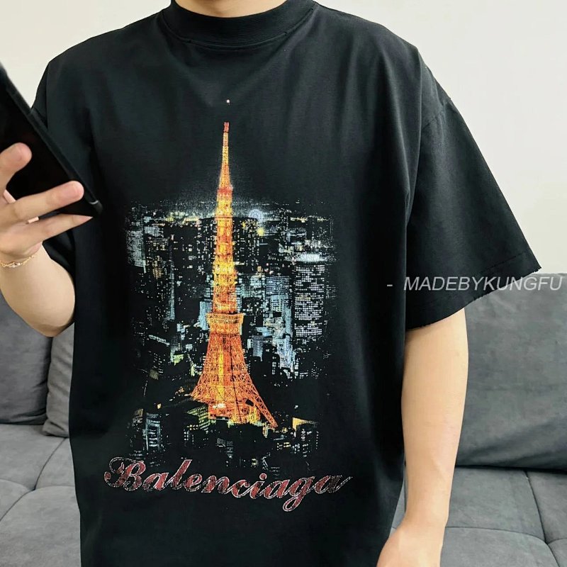 【A+ Item ID 8280 Balenc1Aga- Paris -2024Ss- Tokyo Ginza Only (Tower Print Short Sleeve), photo 1