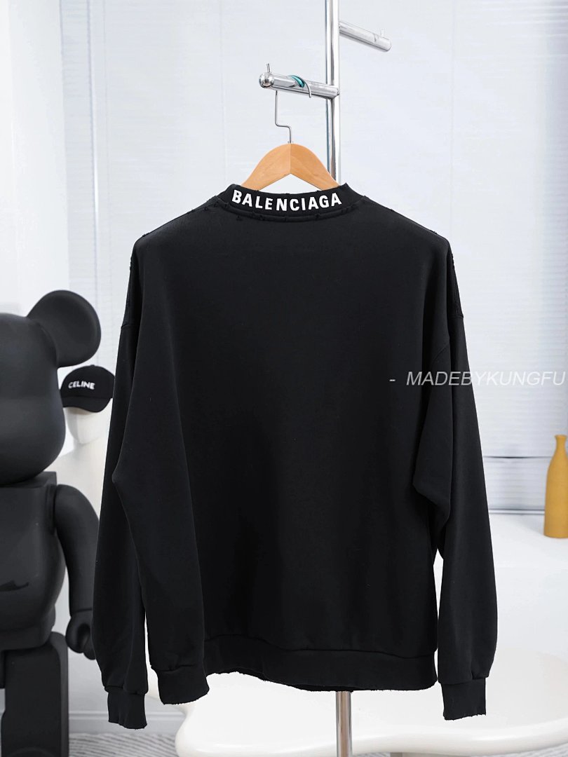【A+ Item ID 8073 Balenci@Ga- Paris -2023Ss- Back Neck Lettering Logo- Crew Sweatsh - Image 27