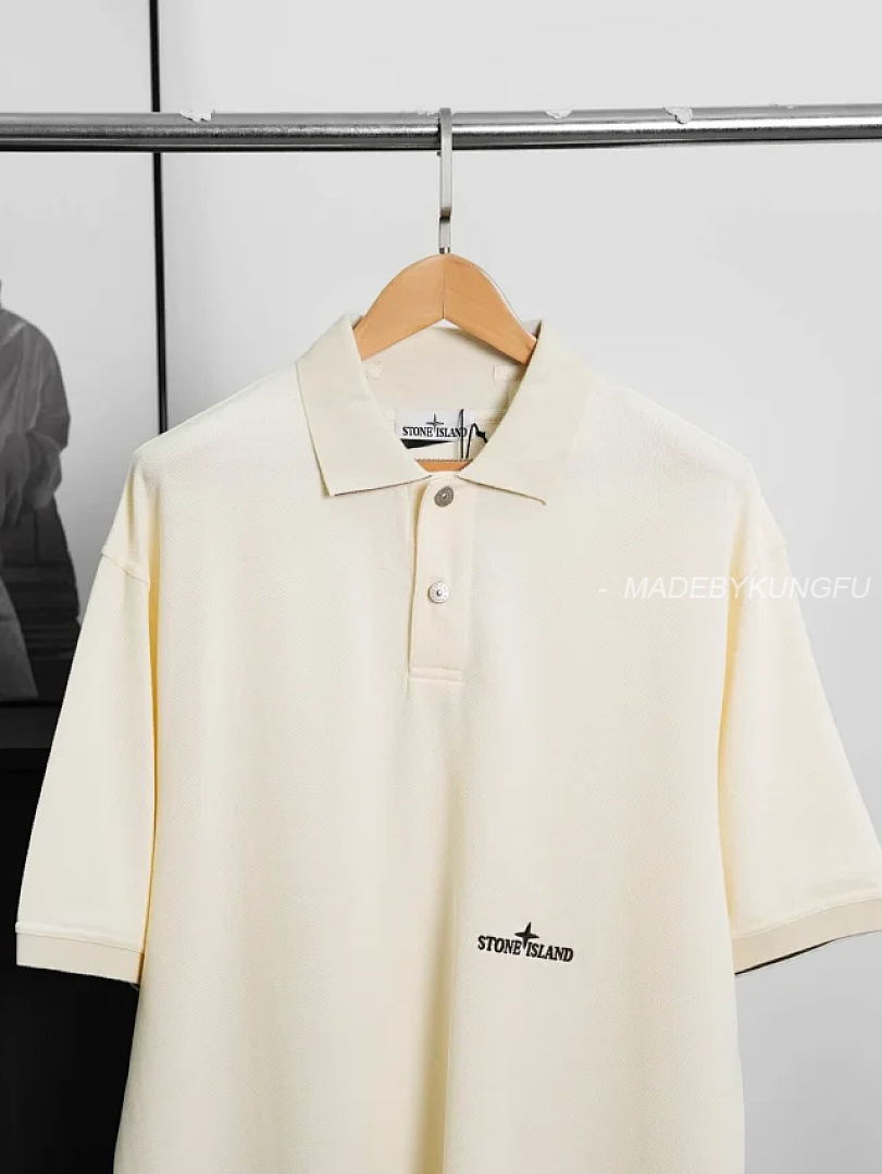 【A+ Item ID 9065 SI Customized Vermilion Cloth FLOOFIT Old Money Style LOGO Button Short Sleeve Pol - Image 27