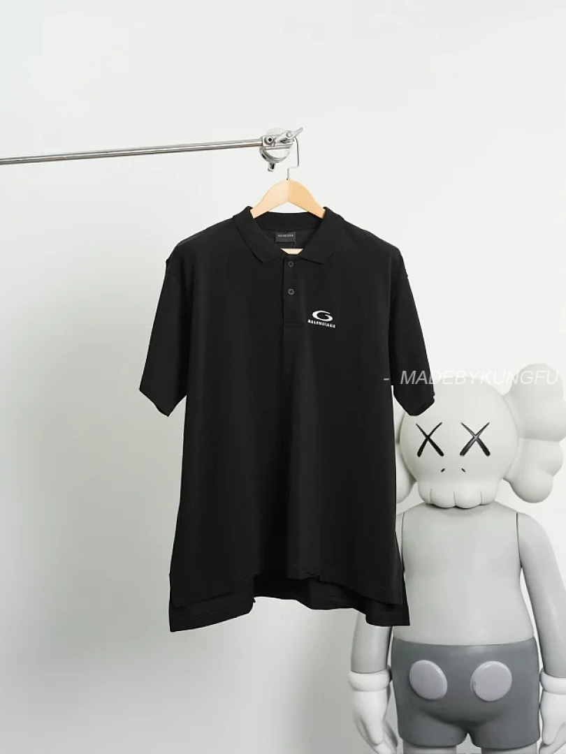 【A+ Item ID 9071 BLCG Cotton Beaded Embroidered Polo Short Sleeve Shirt Oversize Style Unisex - Image 19