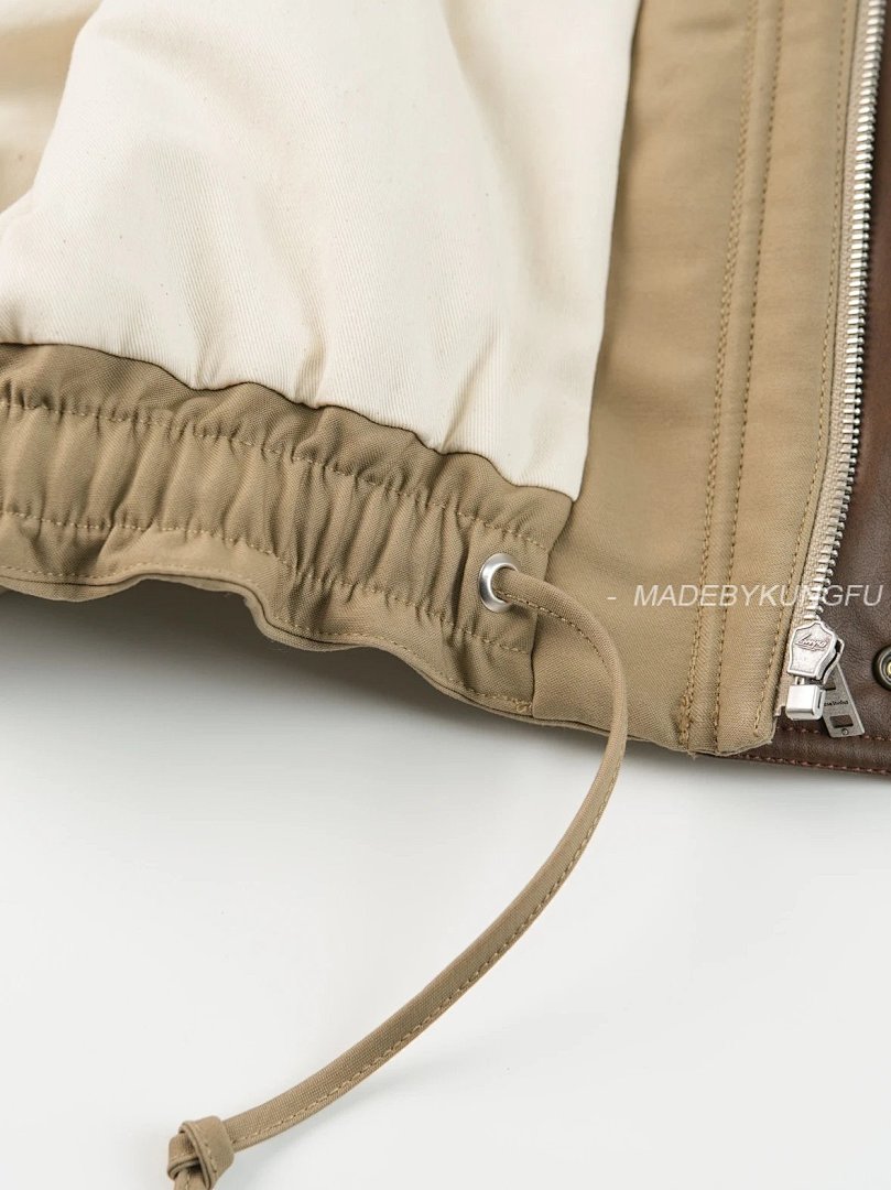 【A+ Item ID 8008 Acne-“ Leather Collar ”SS25 Solid Color Pocket Zipper Snap Button Jack - Image 8