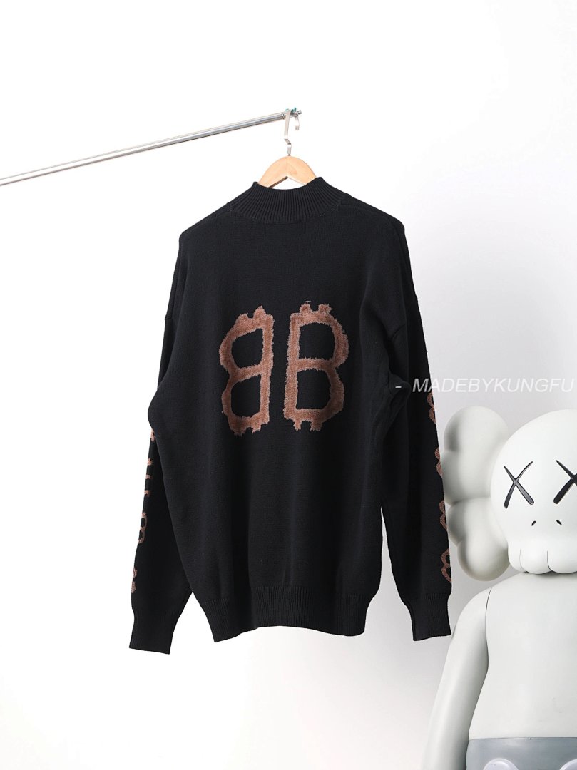【A+ Item ID 8250 Balenci@Ga- Paris -2024Ss- Mud Dyed Double B Printed Sweater (Turtlen) - Image 18