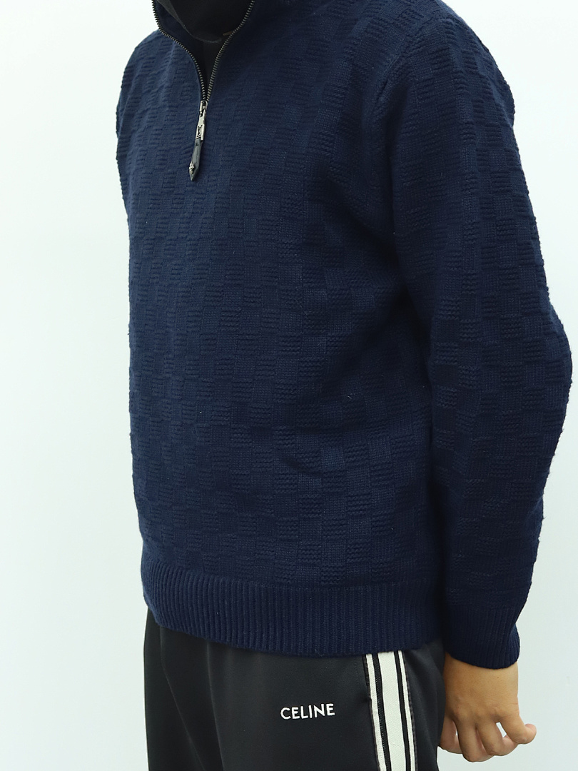 Louis Vuitton 1V Wool Bend Checkerboard 1/4 Zip Sweater - Image 7