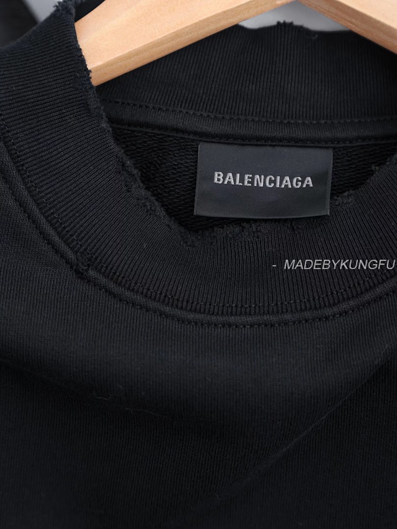 【A+ Item ID 8073 Balenci@Ga- Paris -2023Ss- Back Neck Lettering Logo- Crew Sweatsh - Image 19