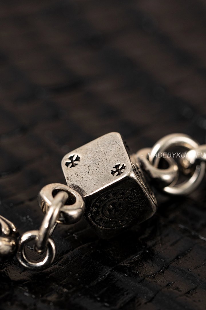 【A+ Item ID 8375 Chrome-Hearts- Crow Heart (Cross Dice Bracelet -925 Silver Hea) - Image 10