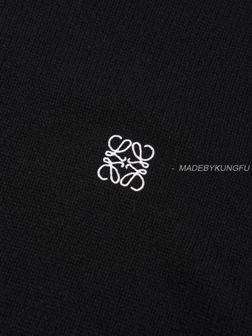 【A+ Item ID 8083 L0EWE Luo Yiwei “100% Superfine Merino Wool ”FW23Logo Embroidered Roun - Image 9