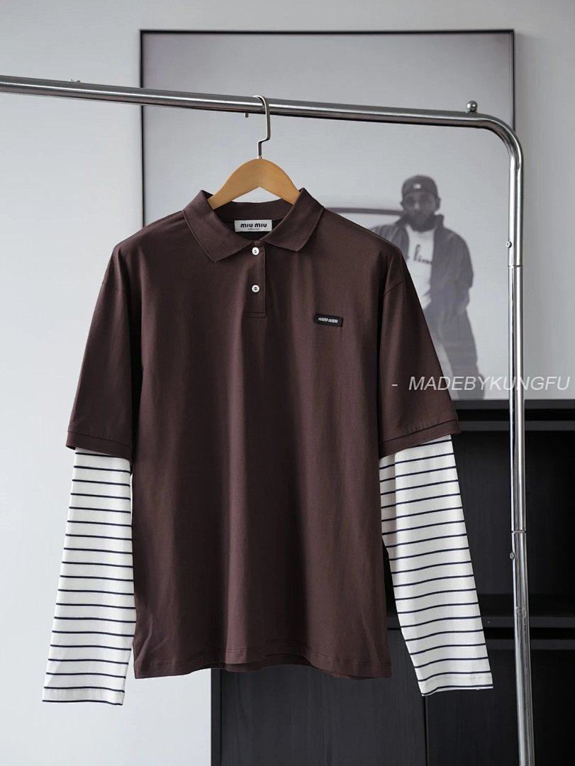 【A+ Item ID 8184 M1U-M1U Miu Long Sleeves “60 Double Combed Cotton ” Relaxed Fit Po - Image 34