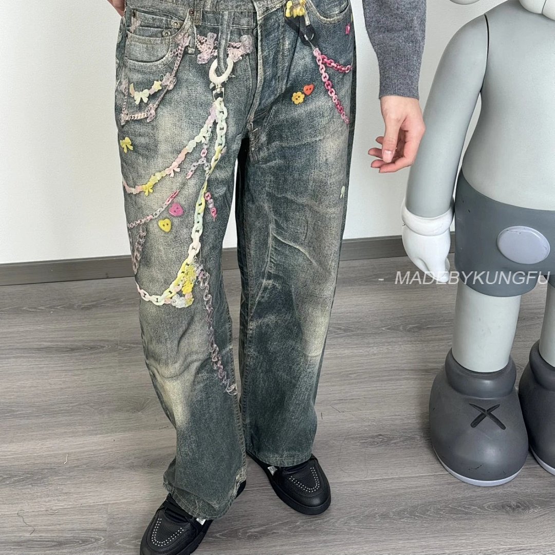 【A+ Item ID 8338 Acne-Studios-SS25 Candy Chain 3D Printed Jeans -“ Full Color Conley, photo 1