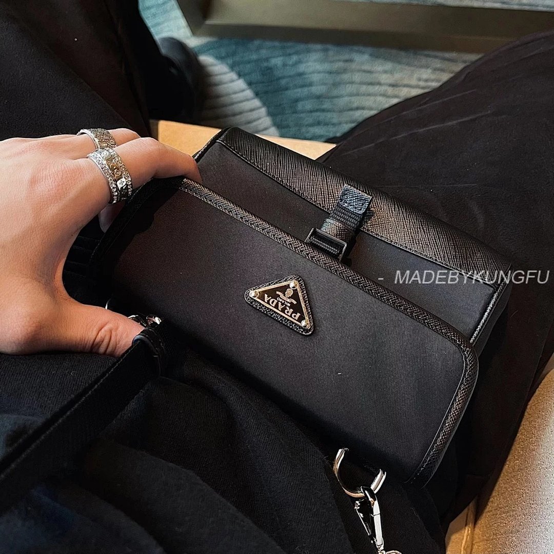 【A+ Item ID 8506 Prad Nylon Leather Phone Bag Tested To Hold 2 Max Models (With Card) - Image 44