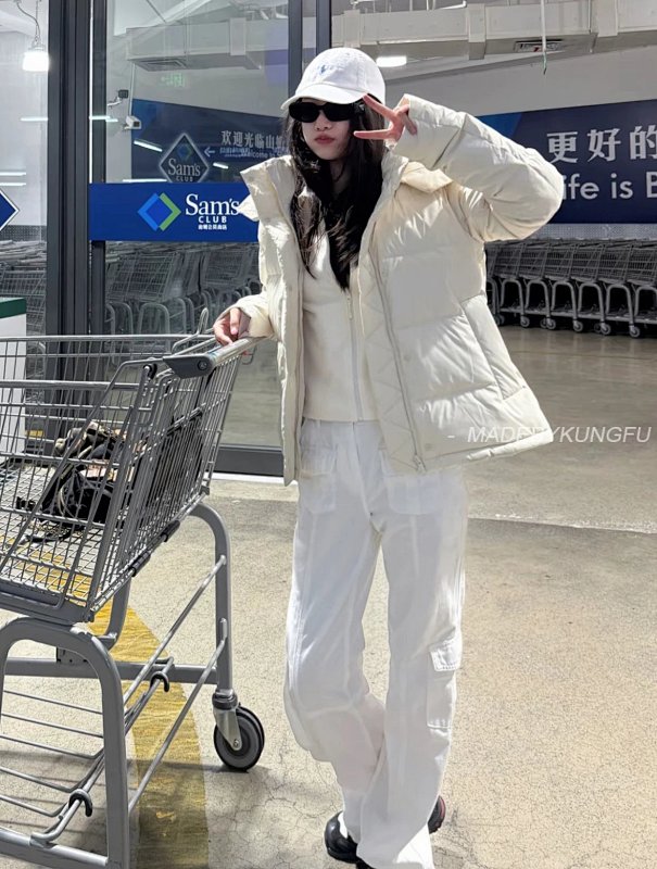 【A+ Item ID 8120 Lulu UnderwPuff Series -600 Puff Down Coat (Tri Color Rice White)