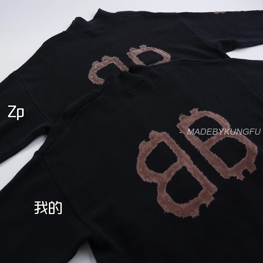 【A+ Item ID 8250 Balenci@Ga- Paris -2024Ss- Mud Dyed Double B Printed Sweater (Turtlen) - Image 28