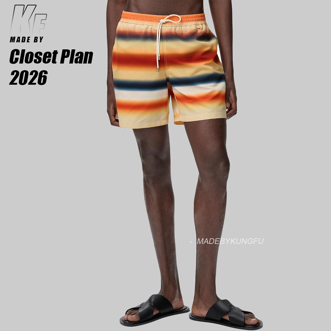 Christian Louboutin LOE Gradient Striped Swim Trunks, photo 1
