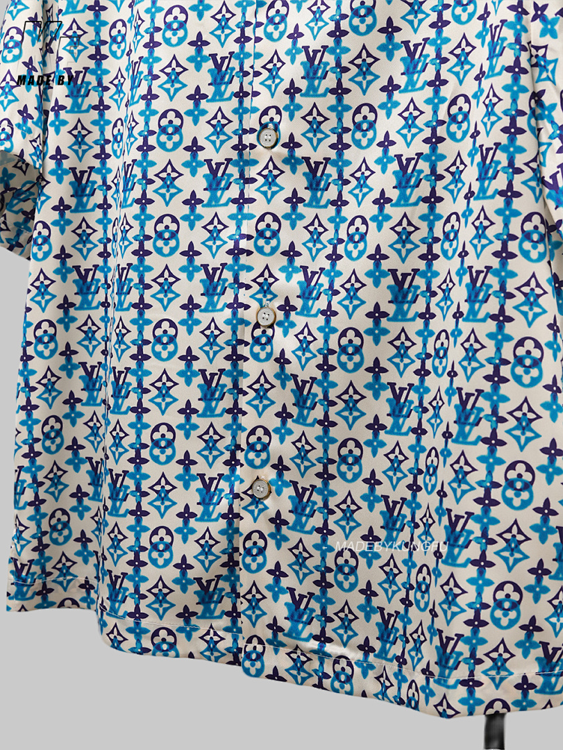 Other 1V Mulberry Silk Blended Cuban Collar Shirt - Image 12