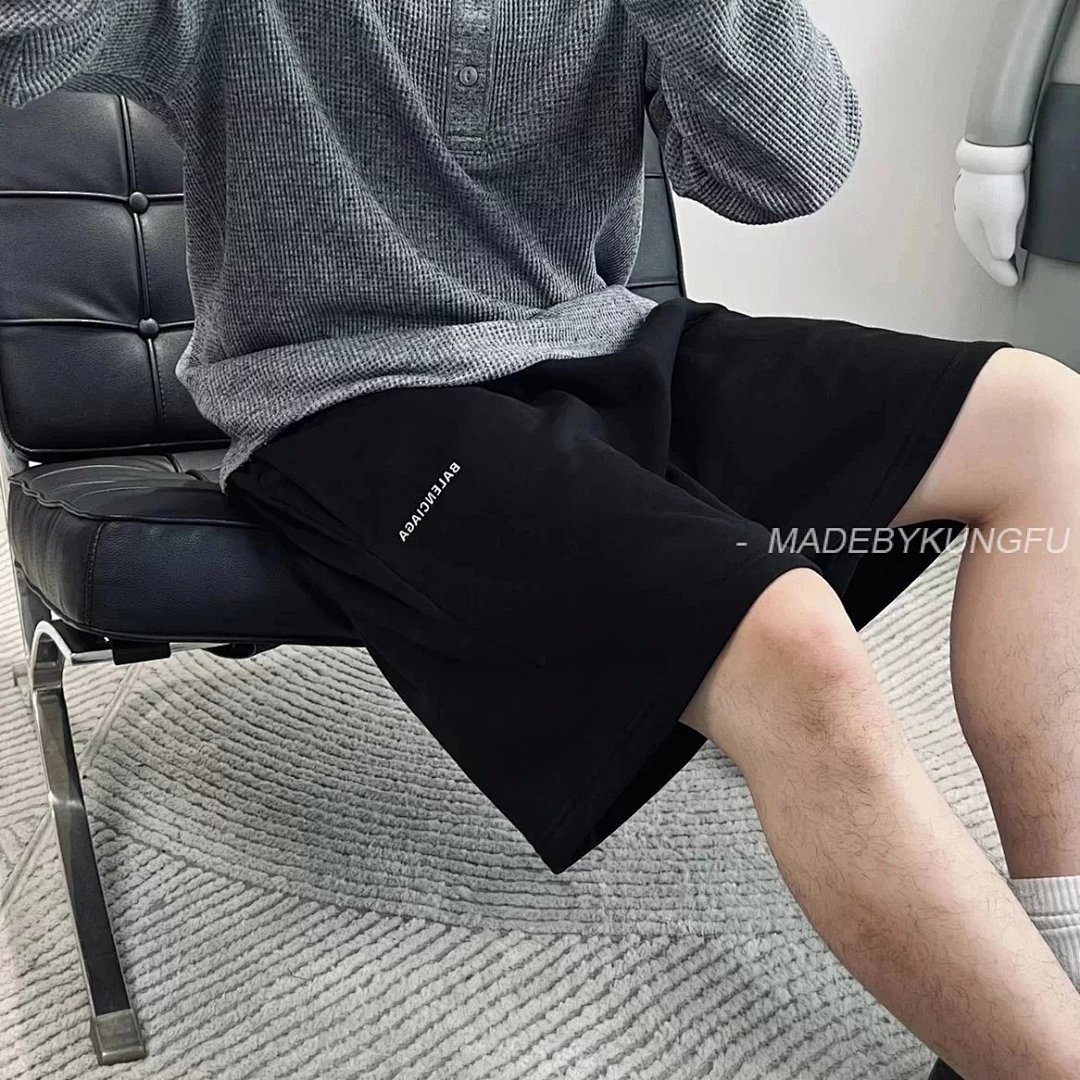 【A+ Item ID 8229 Balenci@Ga- Paris-2024SS Reflective Letter Shorts (Basic Five Point C)