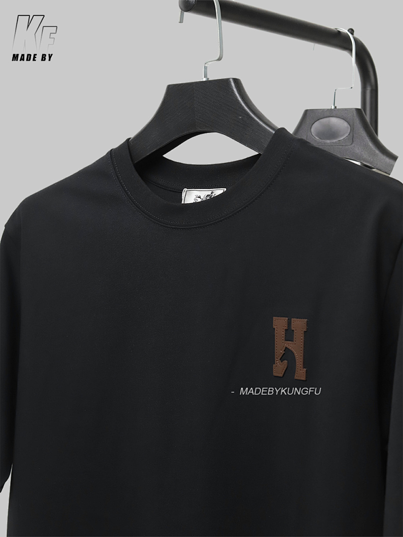 Other Herms Leather Label Embroidered Tee - Image 13