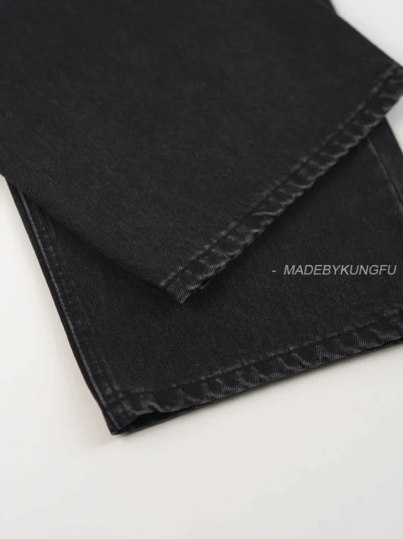 【A+ Item ID 9014 M1U Solid Color Washed Denim Pants With Embroidered Pockets - Image 28