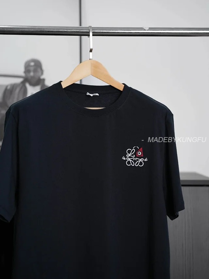 【A+ Item ID 9021 Loe×Wain Joint Solid Color Round Neck Short Sleeve T-Shirt - Image 26