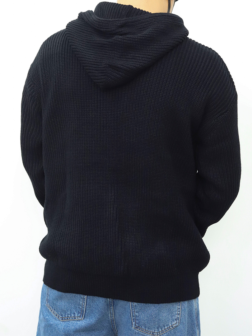Christian Louboutin CE Leather Patch Knit Wool Hoodie - Image 6