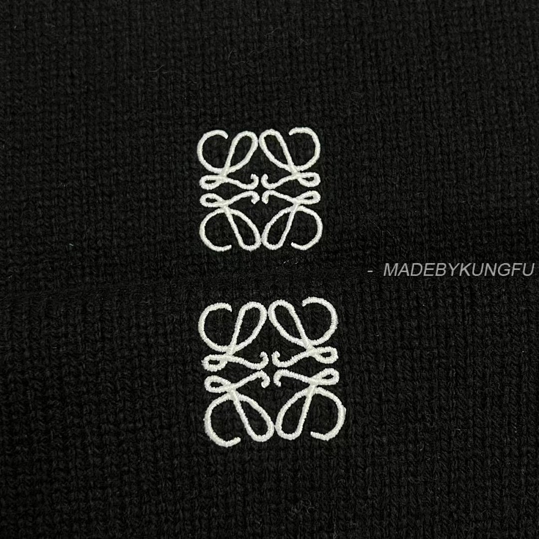 【A+ Item ID 8083 L0EWE Luo Yiwei “100% Superfine Merino Wool ”FW23Logo Embroidered Roun - Image 34