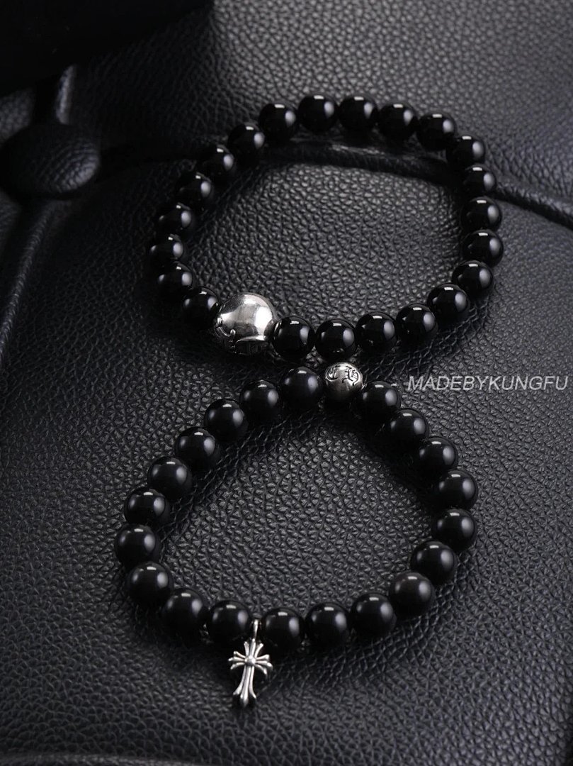 【A+ Item ID 8385 Two New Colors Added -Chrome-Hearts-CH- Crow Heart (Gemstone Bracelet) - Image 31