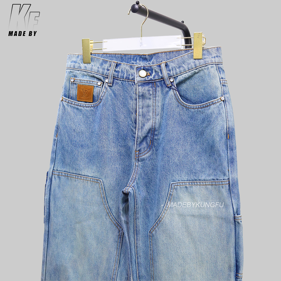 Christian Louboutin 1V Leather Label Pocket Embroidered Jeans - Image 20