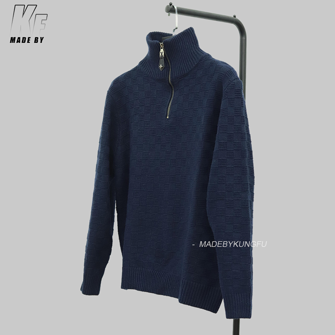 Louis Vuitton 1V Wool Bend Checkerboard 1/4 Zip Sweater - Image 10