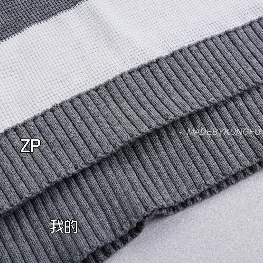 【A+ Item ID 8208 THOM-BR0WNE-TB-2024Ss- Gray And White Striped Knitting Needles POLO Sh - Image 27
