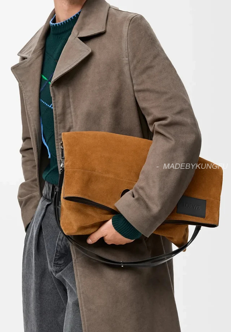 【A+ Item ID 9088 LOE Bob Special Structure Hand-Held Hollowshoulder Bag Imported Thick Suede Folda - Image 15