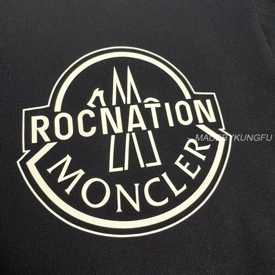 【A+ Item ID 9035 Mon X RocNation Collaboration Solid Color Left Chest Logo Short Sleeved T-Shirt - Image 20
